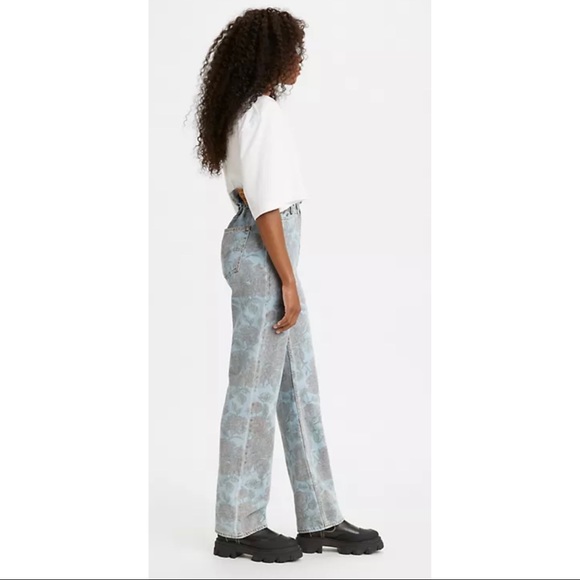 Ganni x Levis Floral Print Hi Rise Straight Leg Size 27 x 31 - Picture 7 of 11